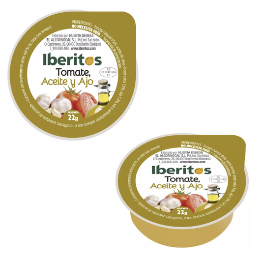 Crushed Tomato spread with EVOO and Garlic Pack 18 x 22g IBERITOS | 6 Packs