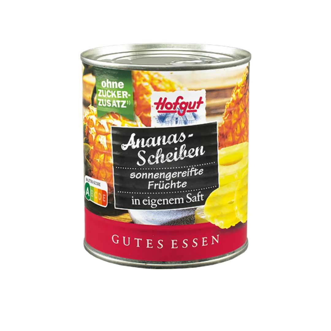 Sliced Pineapple in Juice Hofgut 820g