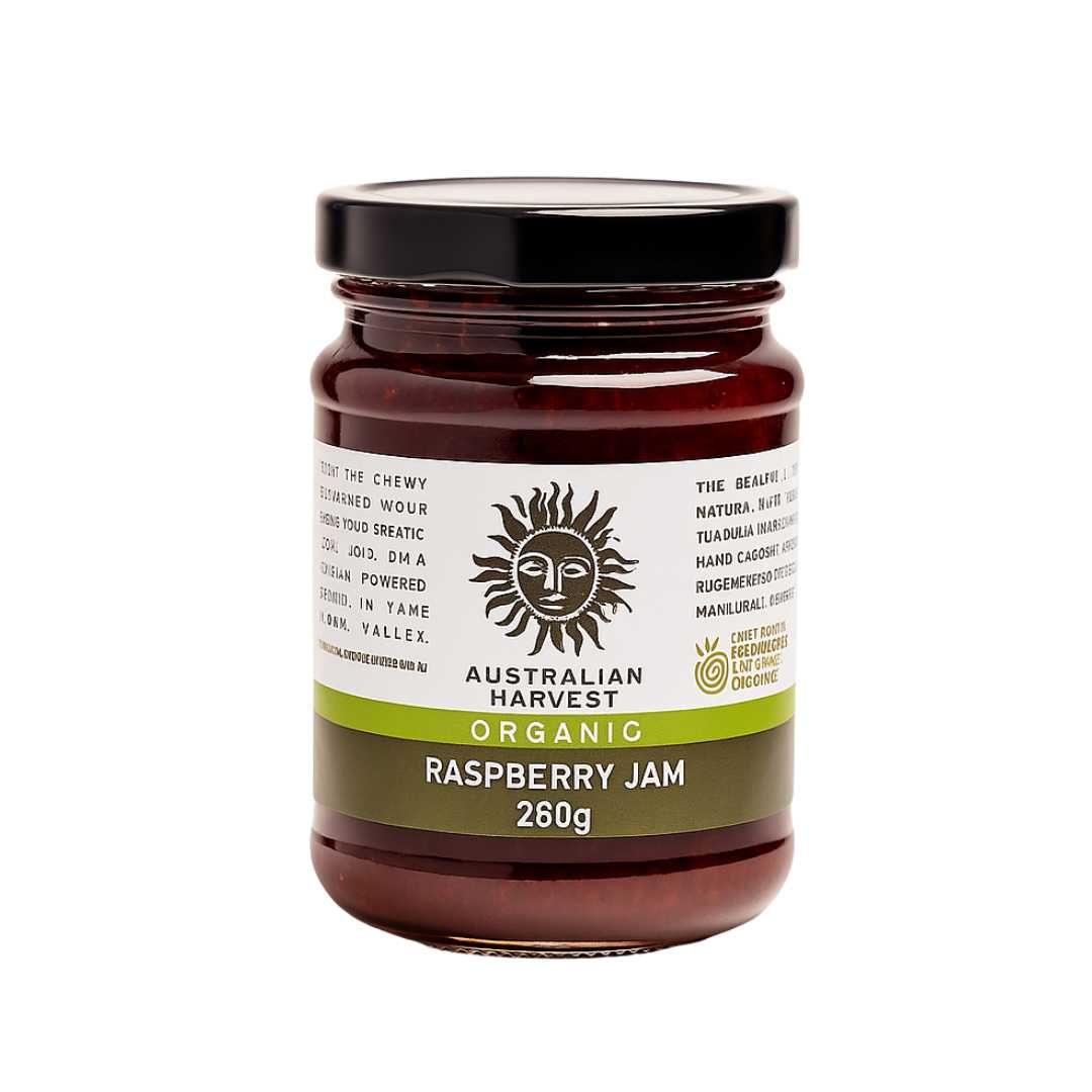 Australian Harvest Organic Raspberry Jam 6x280g/9.88oz
