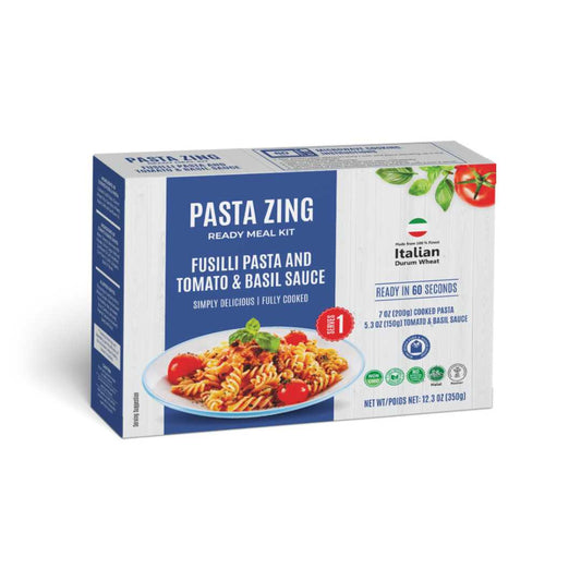 Cooked Pasta Zing Fusilli in Tomato & Basil Sauce Meal Kit 350g | Ready to Eat