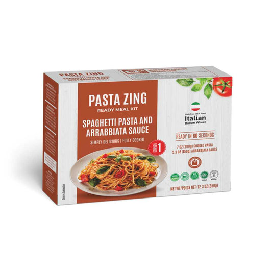 Cooked Pasta Zing Spaghetti in Arrabbiata Sauce Meal Kit 350g | Ready to Eat