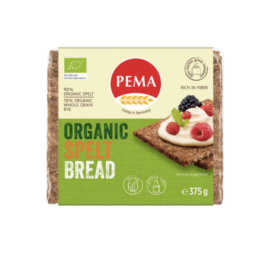Organic Spelt and Rye Bread PEMA 16x375g | German Bread