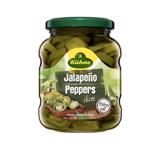 Pickled Jalapenos Kuhne 370ml