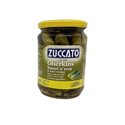 Zuccato Gherkins Sweet and Sour 330g
